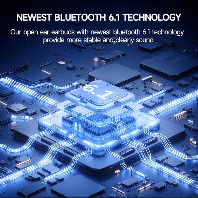 Detalle 2 de Acjohtin Open Ear Bone Conduction Bluetooth 6.1 Headphones (IPX6, Black)