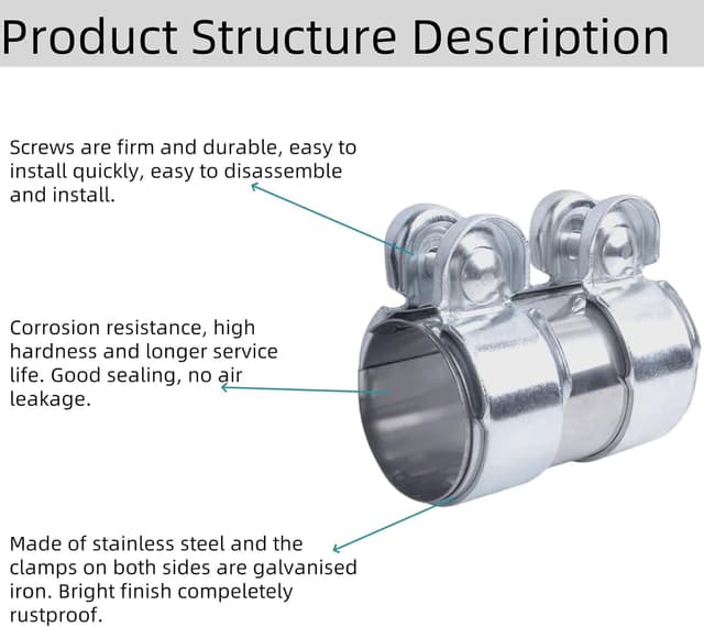 Thumbnail 3 de Auspuffschelle Edelstahl Ø50 55 60 mm