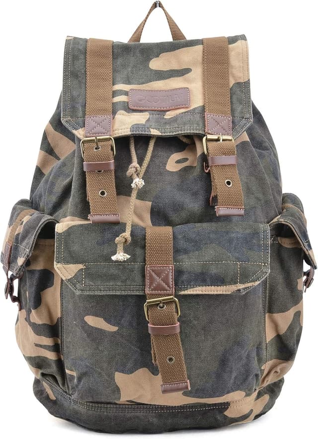 Detalle de Gootium Canvas Backpack – Vintage Outdoor Rucksack Travel Day Pack (30L)