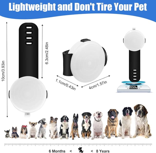 Detalle 2 de 2-Pack USB Rechargeable Dog Collar Lights (IP66, 4 Modes) – Clip-on Night Safety Set
