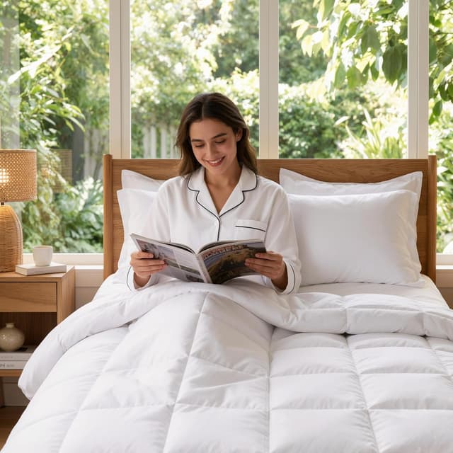 Detalle 2 de VIVA FINO Couette 4 saisons 200x200 cm 300 GSM en microfibre respirante, hypoallergénique