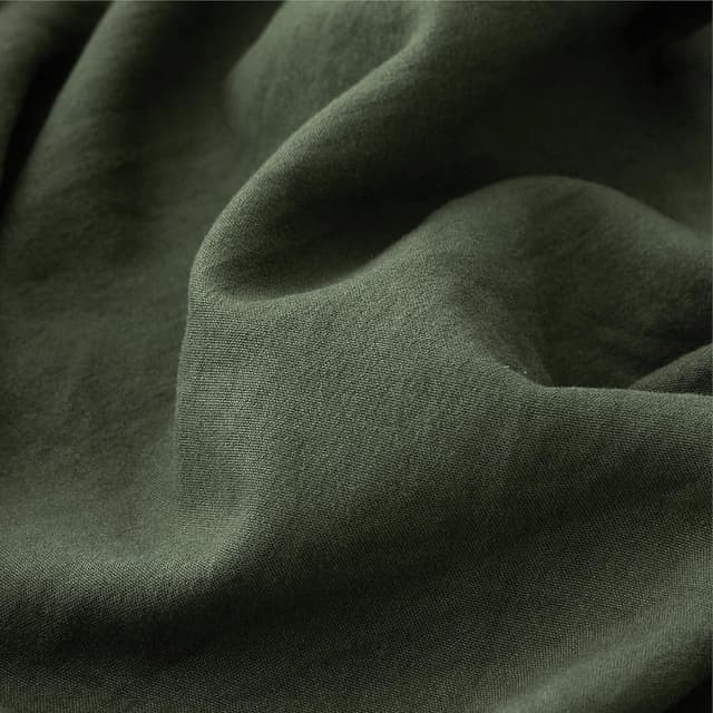 Detalle de BEDSURE Bettwäsche-Set 200x220 (3-teilig) in Olivgrün mit Reißverschluss, 2 Kissenbezüge 80x80, Oeko-Tex