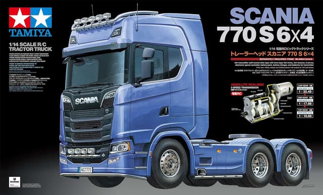 Detalle 2 de Tamiya 56368 1:14 RC Scania 770 S 6x4 – kit de construction radiocommandé (non peint)