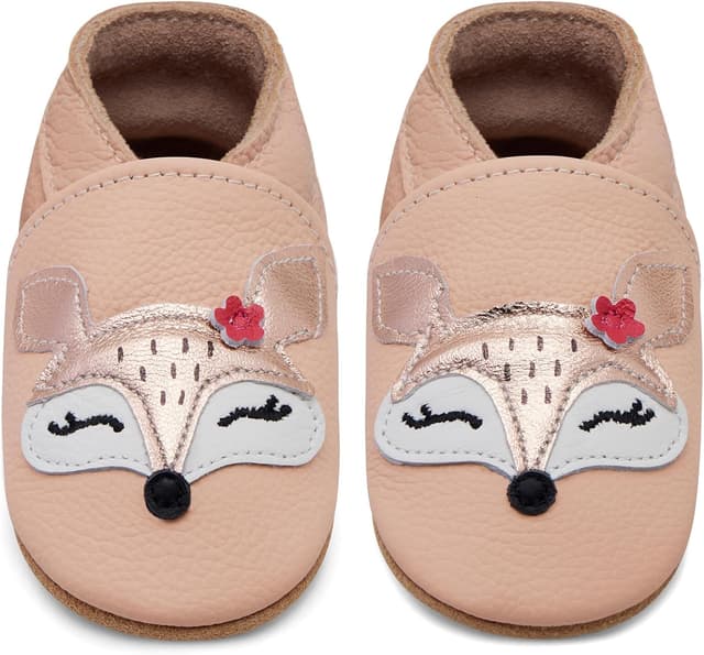 Detalle de IceUnicorn Scarpine neonato primi passi in pelle morbida con suola scamosciata antiscivolo
