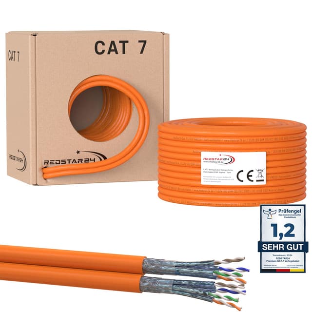 Detalle de RedStar24 CAT7 Duplex 50 m Verlegekabel