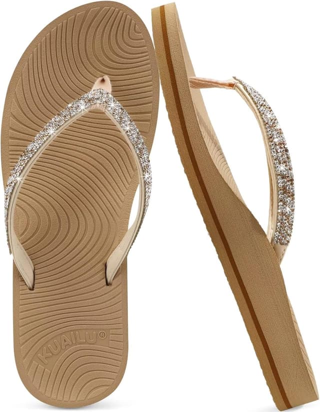 Imagen de KuaiLu Women's Rhinestone Flip Flops 1️⃣0️⃣📿 👡 en OfertitasTOP