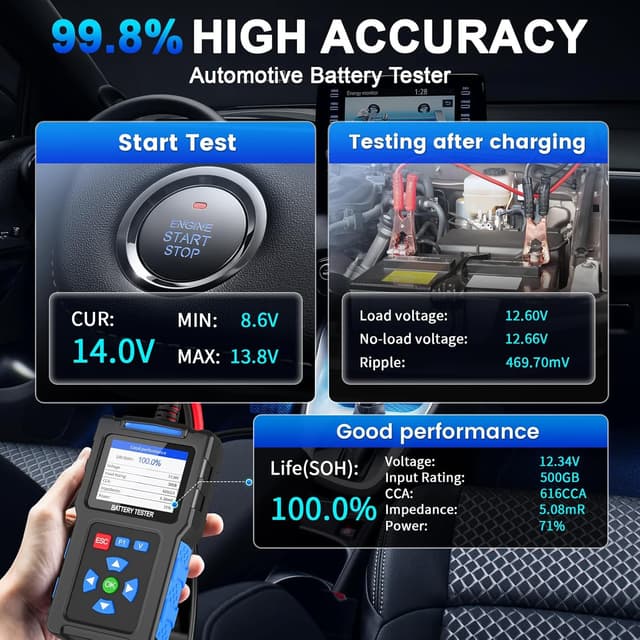 Thumbnail 2 de BT300 Battery Load Tester 12V, 20–2000 CCA car tester