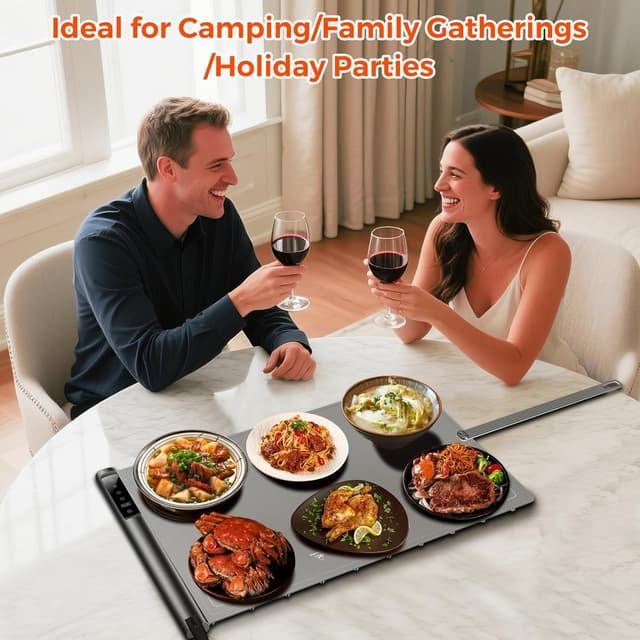 Thumbnail 6 de Silicone Electric Warming Tray 10s, 8 Temps 🍽