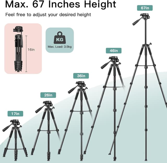 Detalle 2 de Victiv 2026 Stativ 172 cm für Kamera und Smartphone
