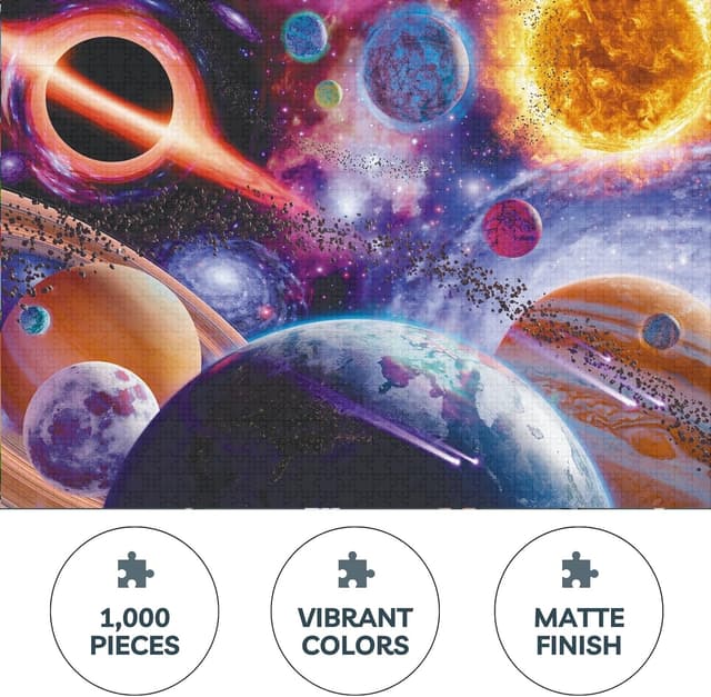 Detalle 2 de Theo's Puzzles 1000-piece Jigsaw Puzzle — Solar System 🧩