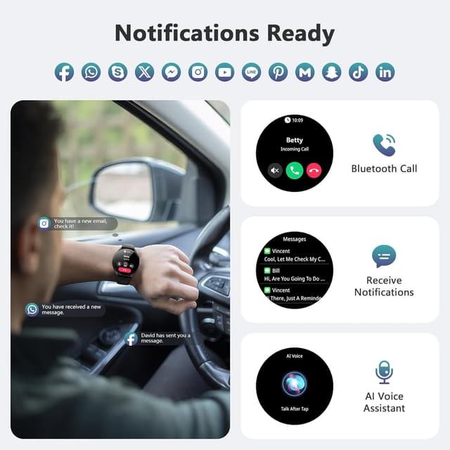 Detalle de Blackview Smart Watch for Men Women — Answer/Make Call 1.43" AMOLED