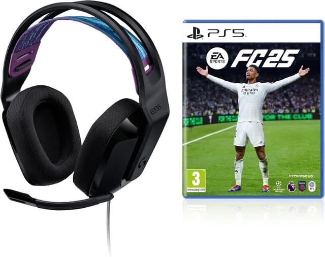 Detalle de Logitech G G335 Wired Gaming Headset (3.5mm) with Flip-to-Mute Mic, Memory Foam Earpads – Black