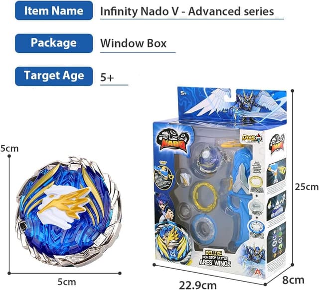 Detalle 2 de Infinity Nado V-Series Non-Stop Battle Deluxe : toupie de combat pour enfants 5 à 12 ans
