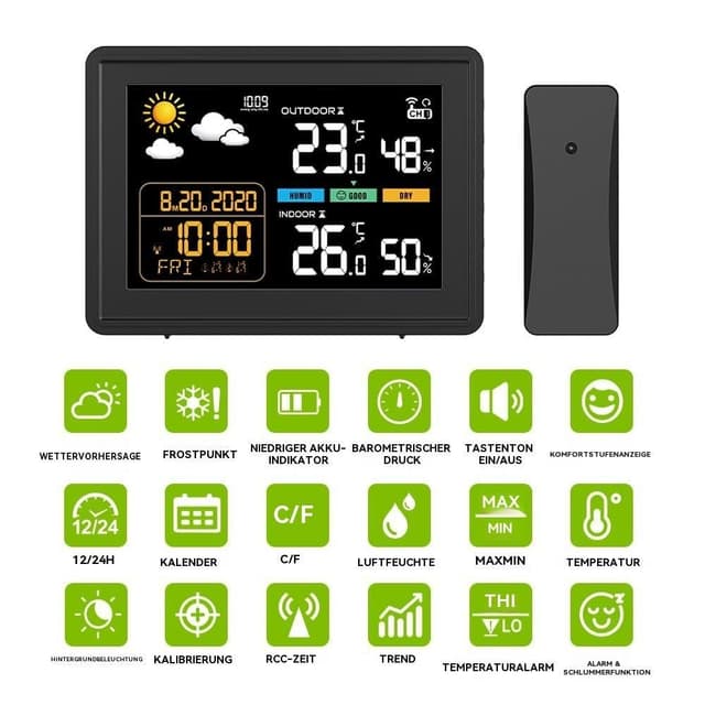 Thumbnail 4 de 2025 Version 5,9 Zoll Wetterstation mit Farbdisplay