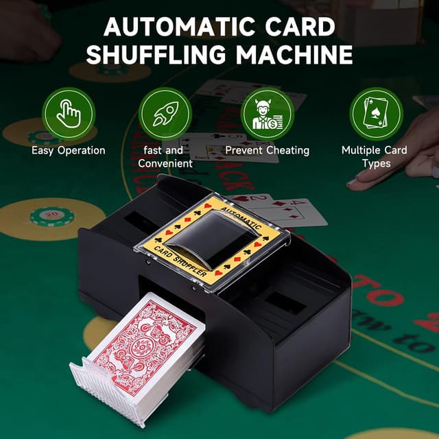 Detalle de Unniweei Automatic Card Shuffler (Battery-Operated Electric Shuffler) for Poker, UNO, Phase 10, Blackjack