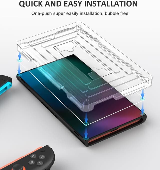 Detalle de GAMSINGY Switch 2 Panzerglas-Schutzfolie (9H) – Schutzglas für Nintendo Switch 2 2025, 2 Stück