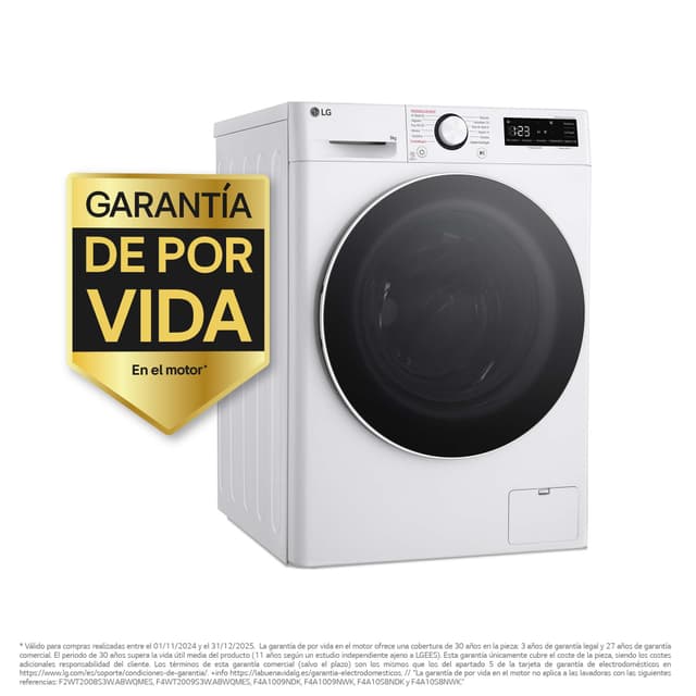 Detalle 2 de LG F4WR6009A0W lavadora 9 kg 1400 rpm TurboWash