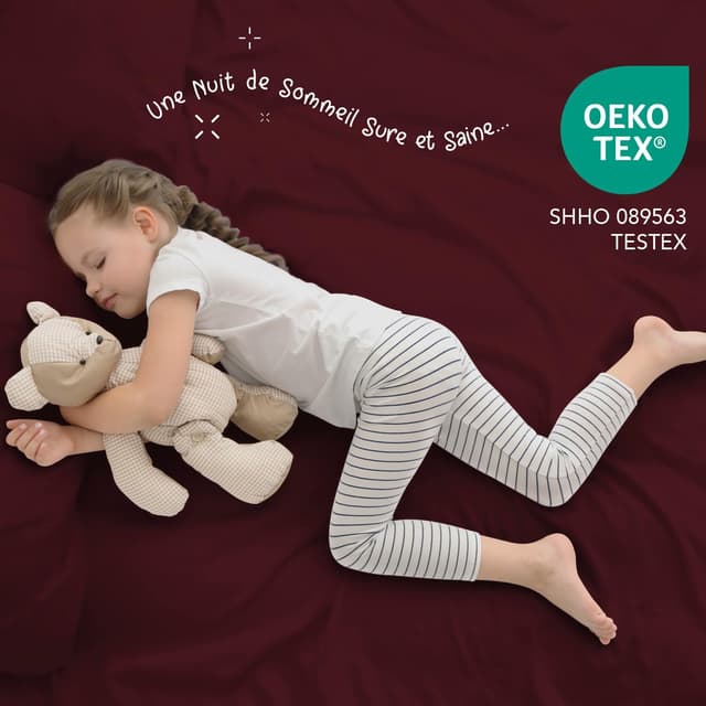 Detalle de Dreamzie Parure de lit 140x200 cm 4 pièces en microfibre certifiée Oeko-Tex (beige)