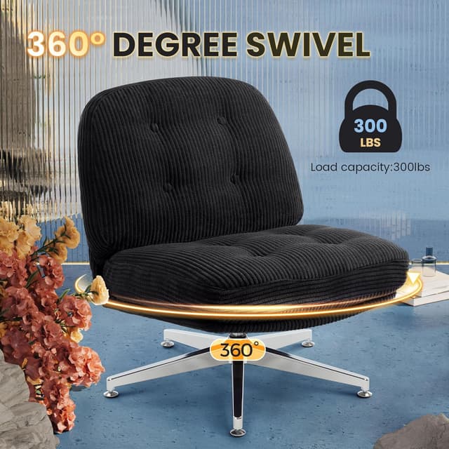 Detalle 1 de IWMH Fauteuil salon moderne en velours noir