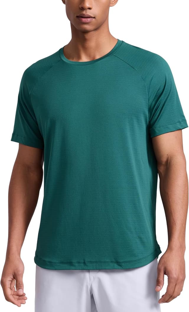 Detalle 2 de T-shirt de sport léger CRZ YOGA pour homme à séchage rapide (manches raglan, coupe classique)