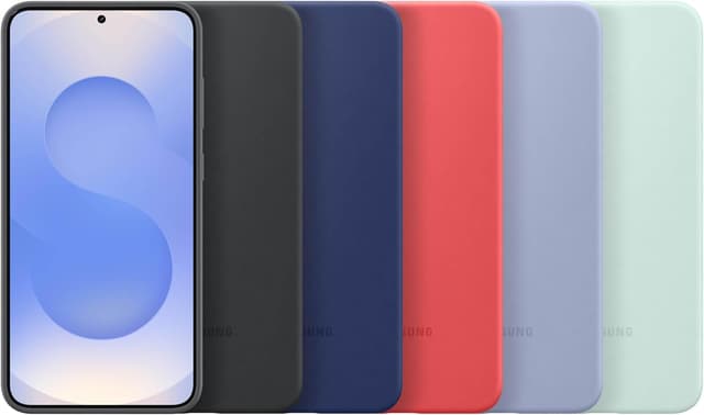 Detalle de Samsung Galaxy S25+ Silicone Phone Case (EF-PS936CNEGUS) — Blue, Smooth Grip & Snug Fit