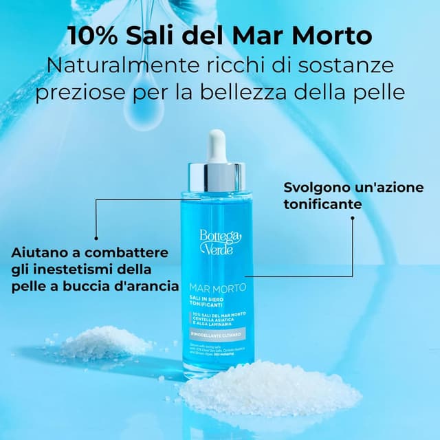 Detalle de Bottega Verde Mar Morto – Siero Tonificante Corpo al Sali del Mar Morto, Centella e Alga Laminaria (100 ml)