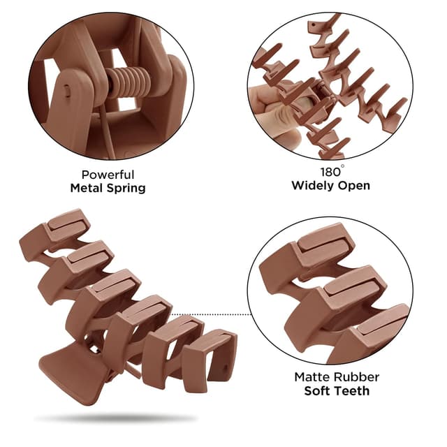 Detalle de HBselect 8er-Pack Haarklammern mit Blumen-/Kralle-Design – Hairclips gegen Rutschen für dickes Haar