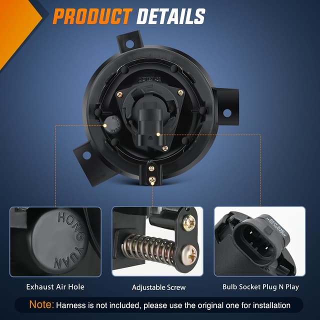 Detalle de Nilight Fog Lights Assembly for 2001-2003 Ford Ranger (w/ H10 12V 42W bulbs, clear lens)