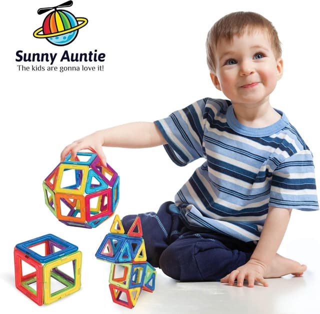 Detalle de Magnetic Building Blocks & Tiles Set (36 pcs) for ages 3–8 – STEM magnetic construction toy