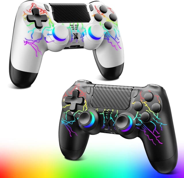 Detalle de Glitfix Wireless Controller for PS-4 (PS-4, Slim, Pro) and PC — Dual Vibration, 6-Axis, RGB LED