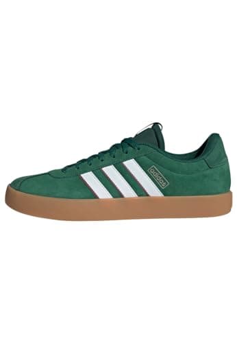 Detalle de adidas VL Court 3.0 para hombre (Dark Green/Cloud White/Burgundy) en piel