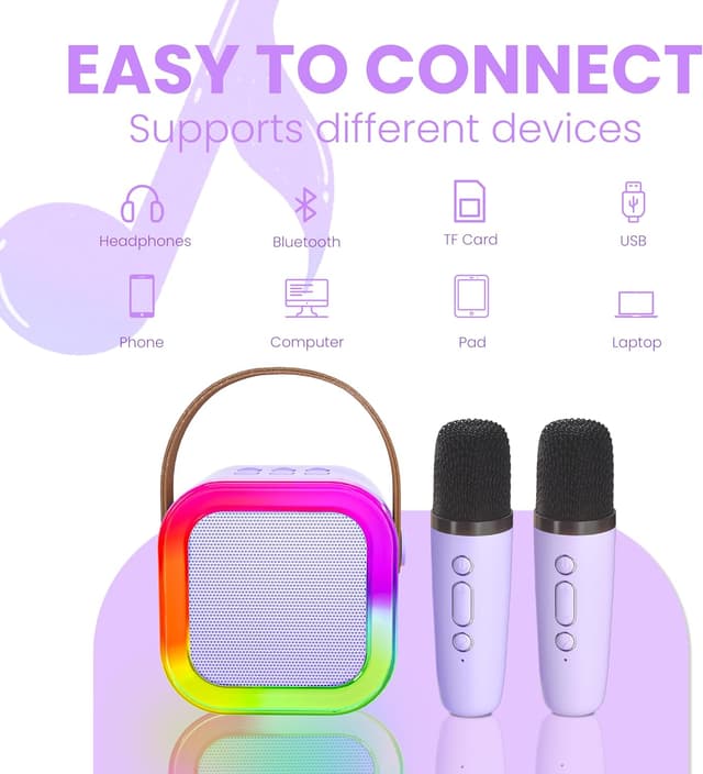 Thumbnail 5 de Ankuka Karaoke Infantil con 2 Micrófonos Inalámbricos 🎤