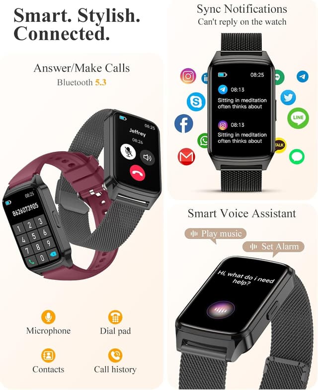 Detalle de paybay Fitness Tracker Watch (IP68) with Step Counter, Sleep Monitor & 110+ Sports