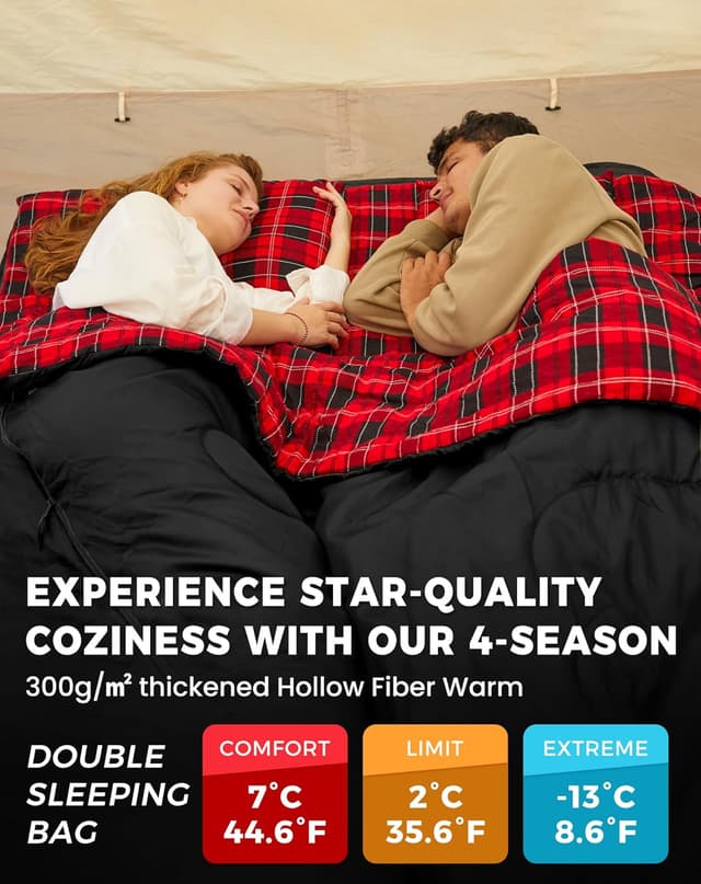 Detalle 1 de KingCamp Double sleeping bag 86.6 x 59 in
