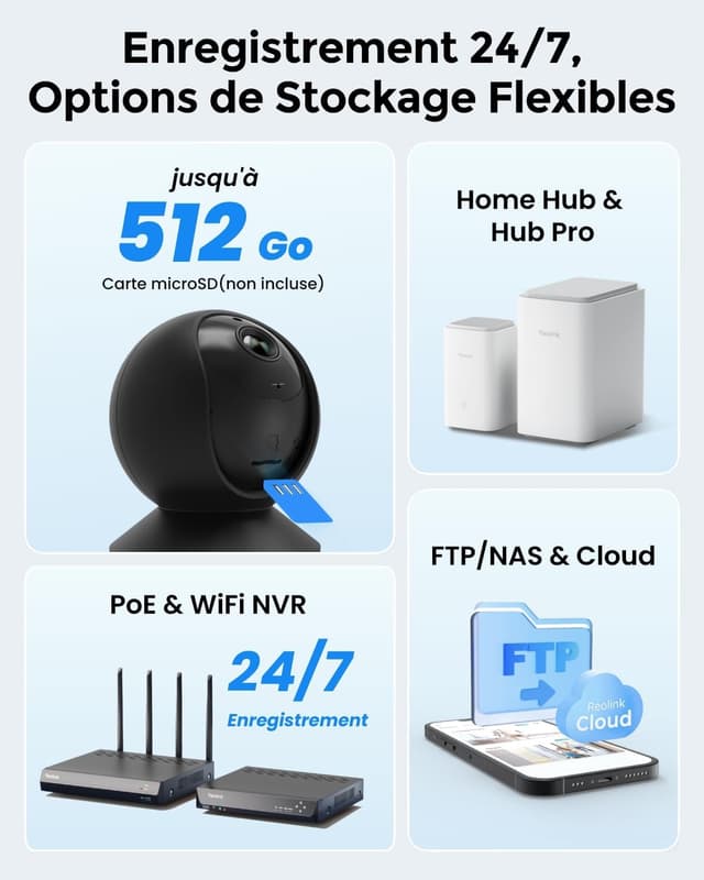 Thumbnail 6 de Reolink E1 (E1 Noir) caméra WiFi d’intérieur 3MP 2K, vision nocturne, 360° Pan & Tilt, détection humain/chien/chat, audio à deux voies