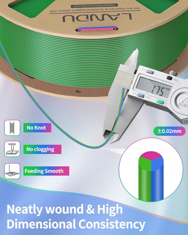 Thumbnail 3 de LANDU Silk Tri-Color PLA Filament 1.75mm 1Kg