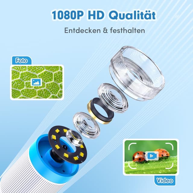 Detalle 1 de FINIBO Digitales Mikroskop 1000X 4,3 Zoll