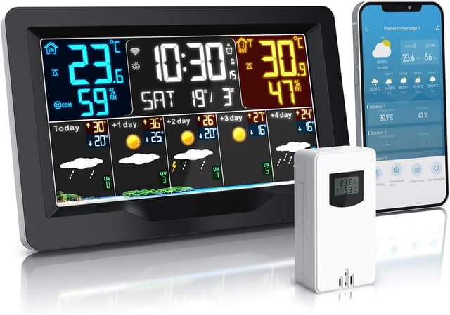 Detalle de Brandson Wetterstation WLAN mit Außensensor 🌤