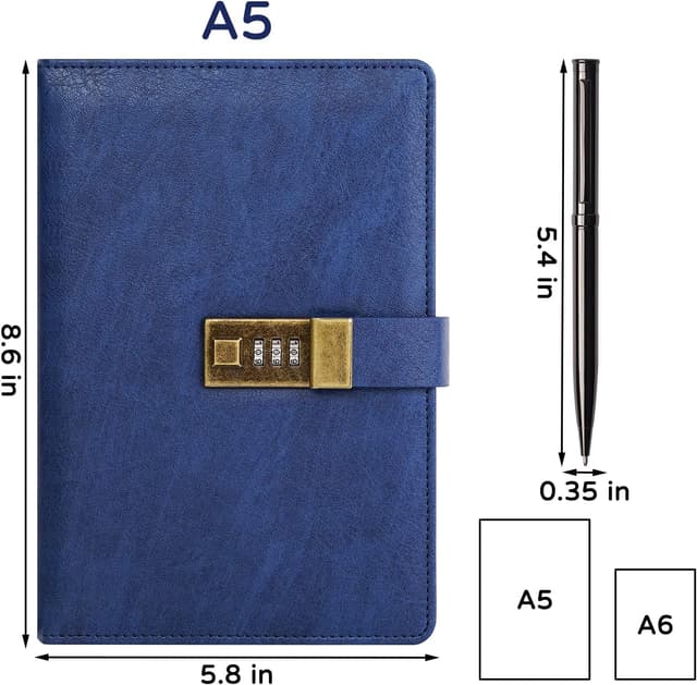 Detalle de WEMATE Lock Diary with 240 pages A5