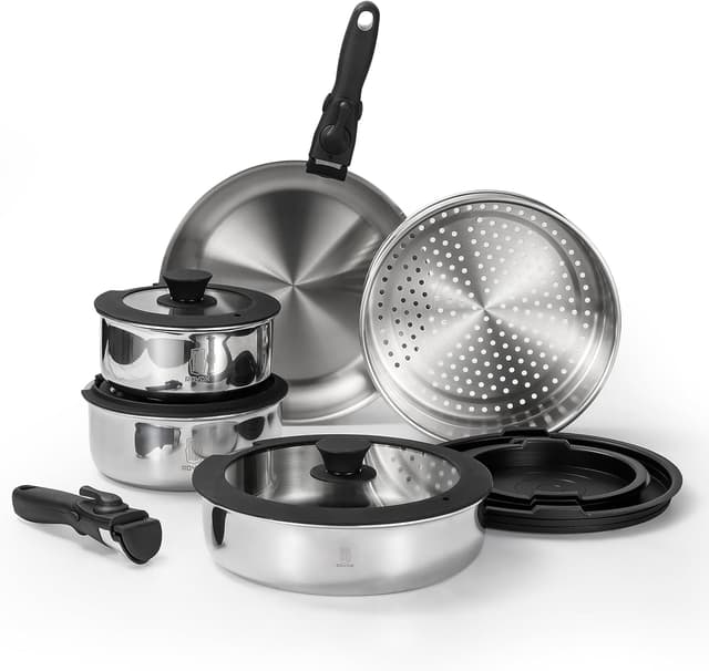 Detalle de ROYDX Edelstahl Pfannen-Set 16-teilig