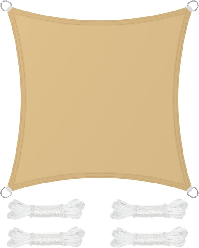 Detalle de SONGMICS Vela parasole quadrata 3 x 3 m giallo sabbia GSH33EY impermeabile PU