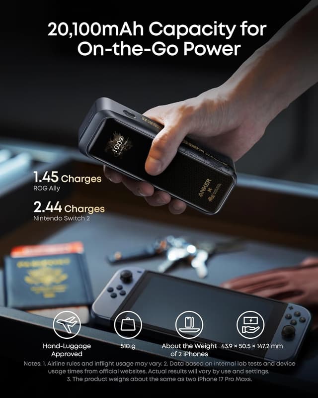 Detalle de Anker Prime Power Bank Black Myth: Wukong Edition (20,100mAh, 220W, 3-Port)