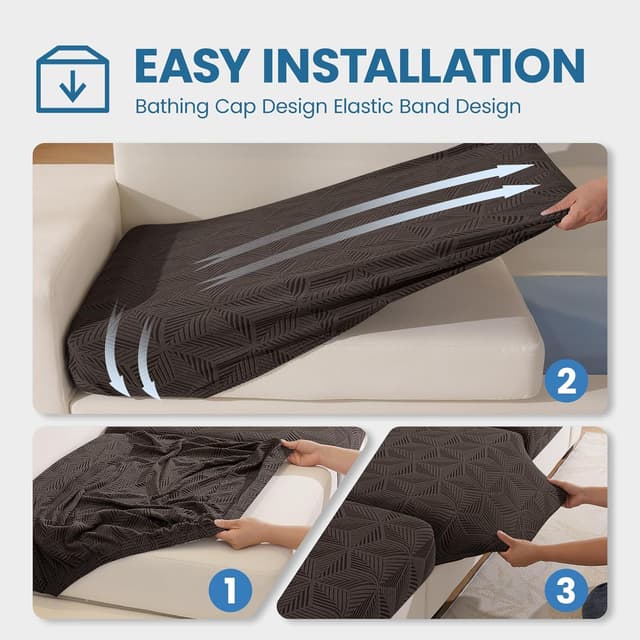 Thumbnail 5 de Ystyle Funda Asiento Sofá Elástica 1 Plaza + Chaise Longue Marrón