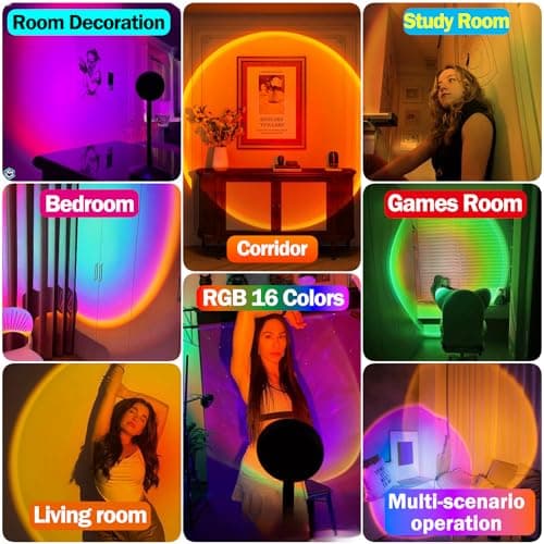 Thumbnail 5 de QUIGO Sunset Lamp: lámpara LED RGB de 16 colores 🎇