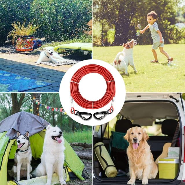 Thumbnail 6 de Dog Tie Out Cable 20ft reflective lead 🐕