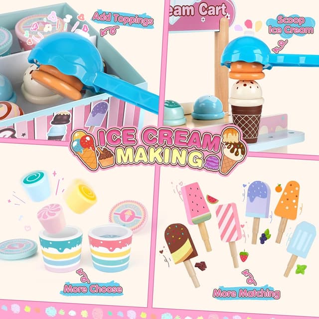 Thumbnail 2 de Dreamon Wooden Ice Cream Set 48 pcs 🍨