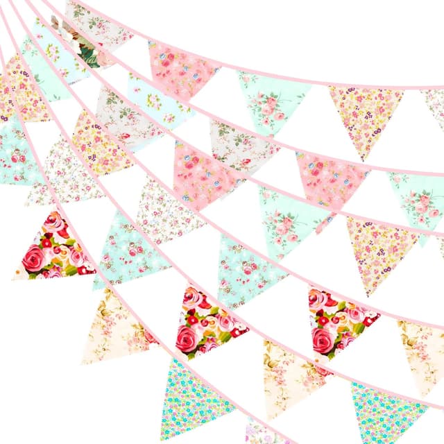 Detalle 2 de G2PLUS G2PLUS 12M Floral Fabric Bunting Banner