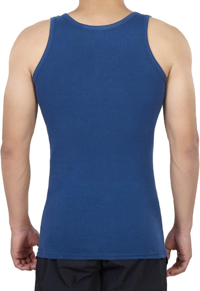 Detalle de NUOZA canottiere da uomo in cotone (confezione da 5) – nero/bianco/grigio/navy/oliva, taglie S–5XL