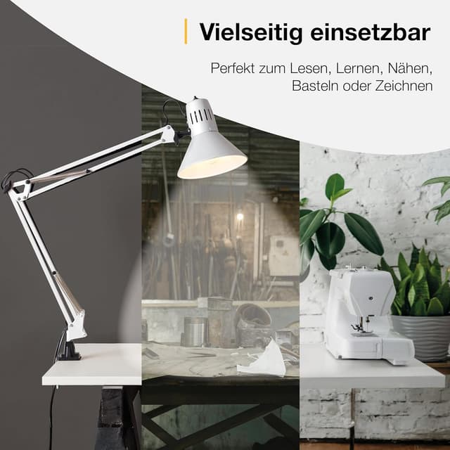 Thumbnail 5 de Lampada da scrivania Hobby con pinza bianco