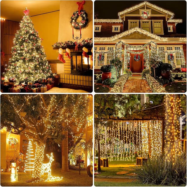 Thumbnail 6 de Outdoor Christmas Tree Fairy Lights (Mains Powered) – 15m String Light with Remote, Waterproof IP44, 150 Warm White LEDs